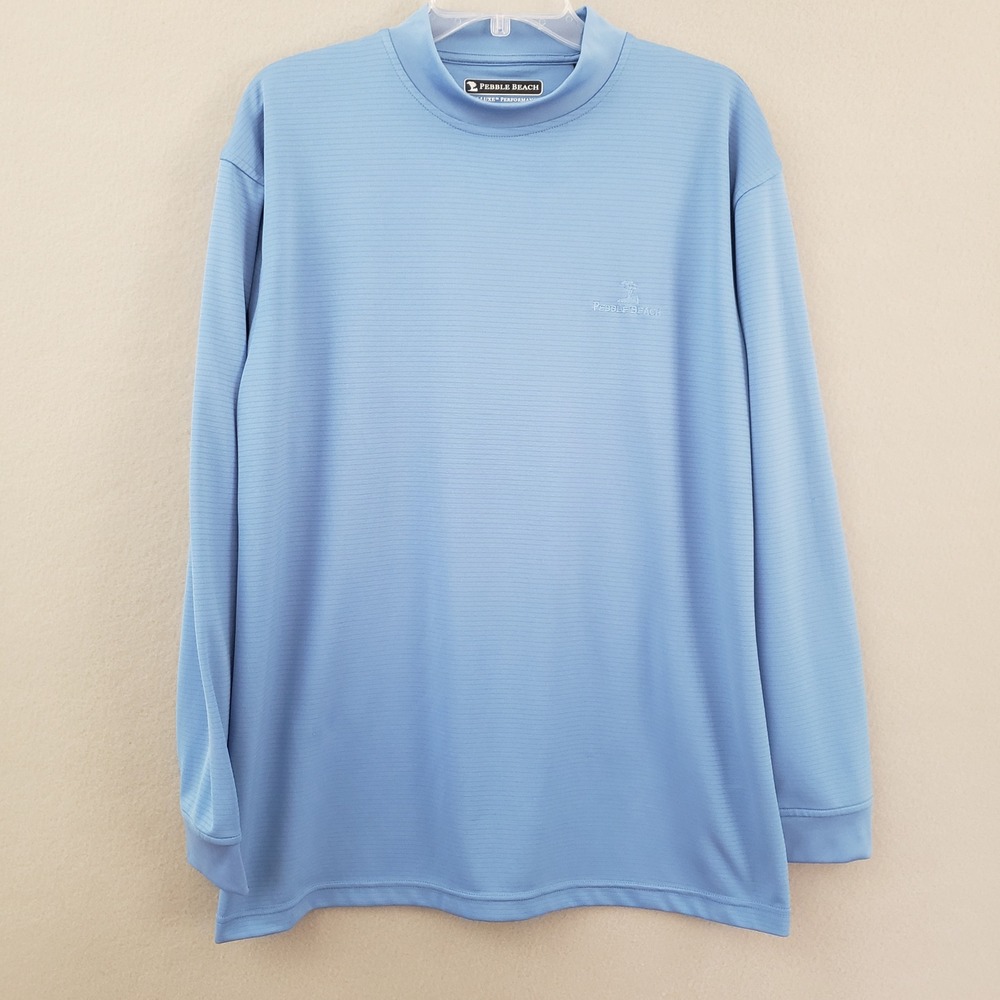Pebble Beach Mens L Quarter Zip Pullover Blue Dry-Luxe Performance Golf Shirt